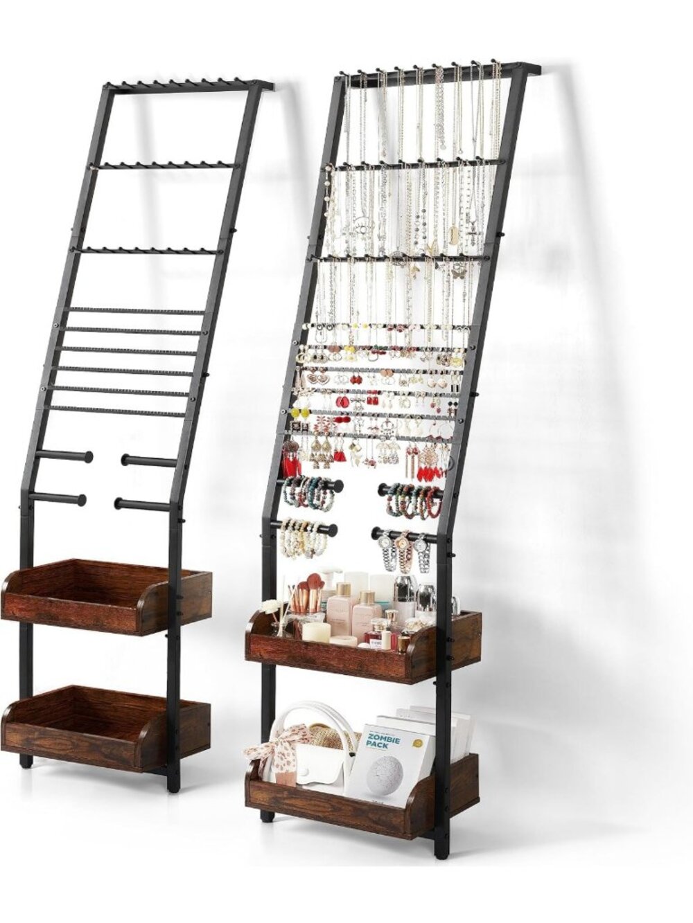Large Jewelry Organizer Stand - Necklace & Earring Storage, Floor Display for